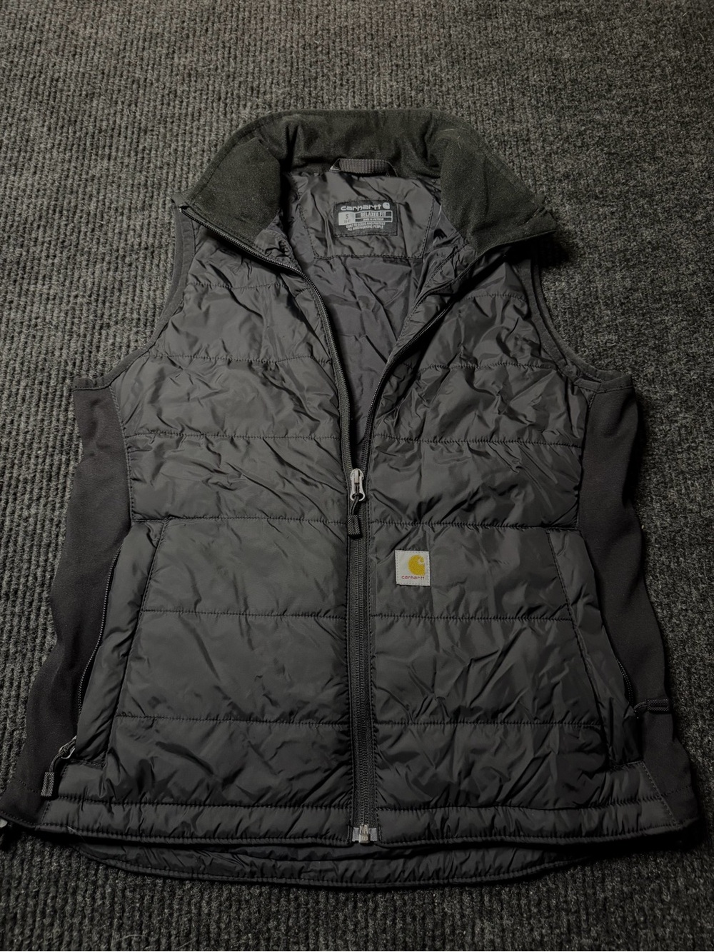 Carhartt Women’s Rain Defender Black Puffer Vest Size S 4-6